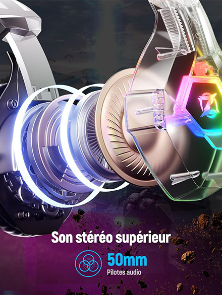 casque avec fil + led